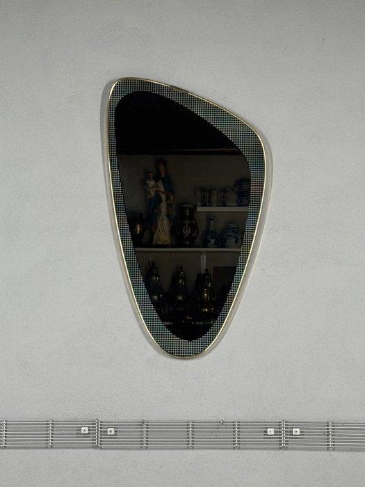 Spiegel - Messing, Glas - Mid century halspiegel, Antiek en Kunst, Kunst | Designobjecten