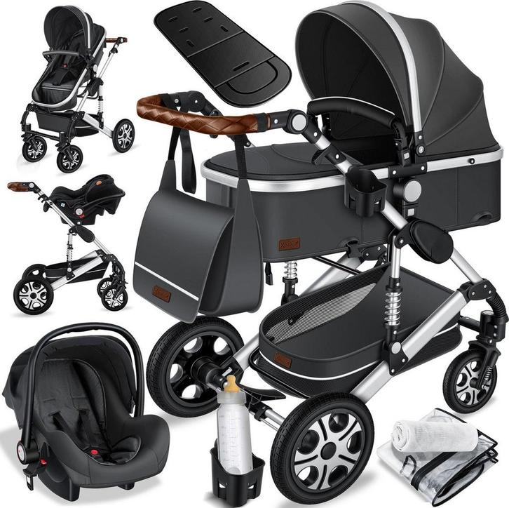 KESSER® 3 in 1 Kinderwagen - Wandelwagen - Kinderbuggy - Gri, Huis en Inrichting, Woonaccessoires | Overige, Verzenden