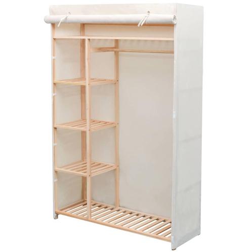 vidaXL Kledingkast stof en grenenhout 110x40x170 cm, Huis en Inrichting, Kasten | Kleerkasten, Nieuw, Verzenden