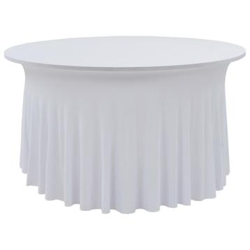 vidaXL 2 st Tafelhoezen stretch met rok 180x74 cm wit, Verzenden