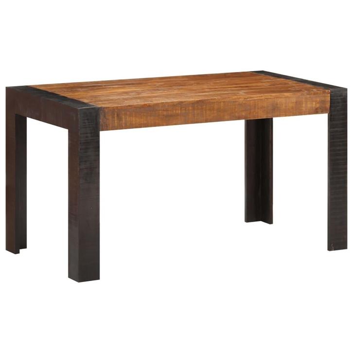 vidaXL Eettafel 140x70x76 cm massief ruw mangohout, Huis en Inrichting, Tafels | Eettafels, Nieuw, Verzenden