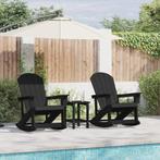 vidaXL Adirondack Schommelstoelen 2 pcs Zwart 73.5 x 92 x 90, Verzenden, Nieuw
