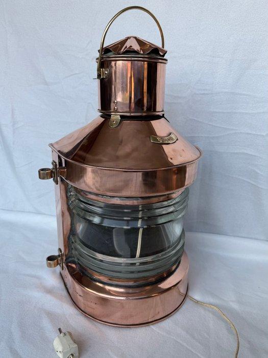 Scheepslamp - Koper, Messing, Glas, Antiek en Kunst, Curiosa en Brocante