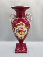 Meissen - Vaas - 25,5 cm Amfoorvaas/Pronkvaas roter fond met, Antiek en Kunst, Antiek | Glaswerk en Kristal