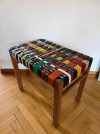 Kruk - hout, leren riemen - vintage kruk