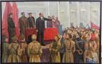 Russische school (XX) - Comizio con Lenin, Trotsky e, Antiek en Kunst