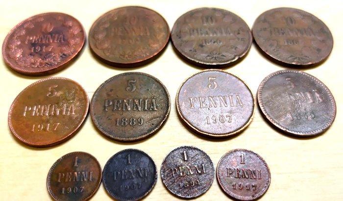 Finland, Groothertogdom onder Russische heerschappij. Lot of, Timbres & Monnaies, Monnaies | Europe | Monnaies non-euro