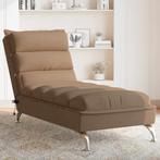 vidaXL Massage chaise longue met kussens stof bruin, Huis en Inrichting, Verzenden, Nieuw