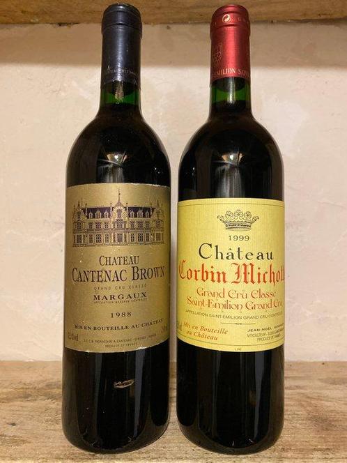 1999 Château Corbin Michotte & 1988 Château Cantenac Brown -, Verzamelen, Wijnen