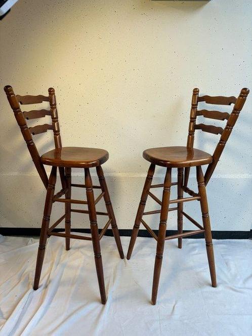 Chaise (2) - Chaises de bar en bois rares de style country, Antiek en Kunst, Curiosa en Brocante