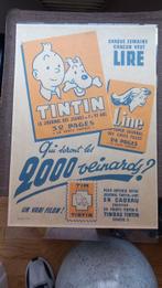 Tintin - Ensemble de 2 documents publicitaires - Timbres, Nieuw