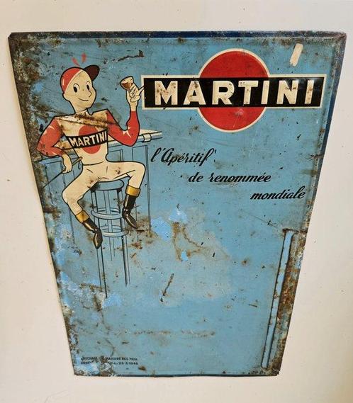 Pub. Vox - Leon - Reclamebord - Martini 1948 - metaal blik, Antiek en Kunst, Antiek | Wandborden en Tegels
