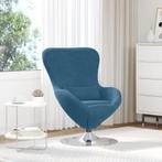 vidaXL Eierenstoel Blauw Velours, Huis en Inrichting, Fauteuils, Verzenden, Nieuw