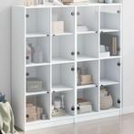 vidaXL Boekenkast met deuren 136x37x142 cm bewerkt hout wit, Verzenden, Nieuw