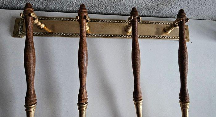 Lepel (5) - Koper, Hout - Koperen lepelrek, Antiquités & Art, Curiosités & Brocante