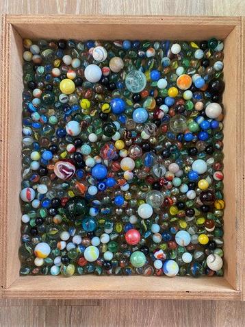 7,5 kilogram knikker collectie van antieke en vintage US en beschikbaar voor biedingen
