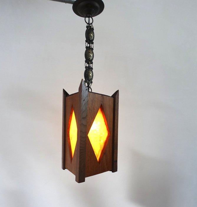 Lampe - Bois, Cuivre - Amsterdamse School, Antiquités & Art, Art | Objets design