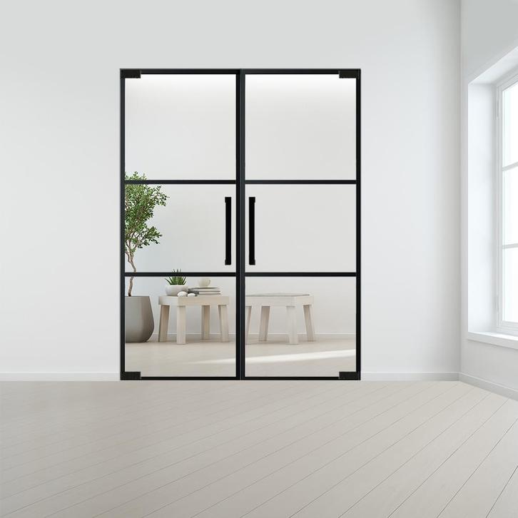 Steel look dubbele deur XL zonder kozijn, Doe-het-zelf en Bouw, Deuren en Vliegenramen, Nieuw, Verzenden