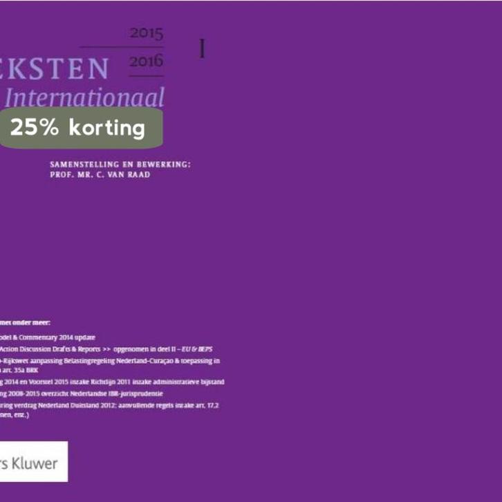 Teksten internationaal belastingrecht 2015/2016 C. van Raad, Boeken, Wetenschap, Zo goed als nieuw, Verzenden