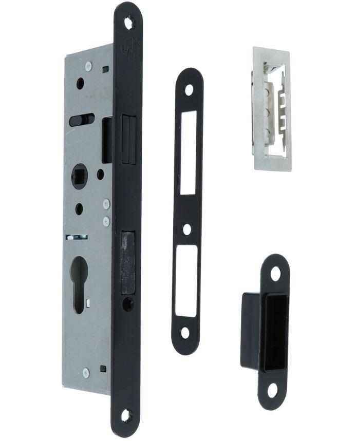Magneet smal cilinderslot PC55 Met zwarte Ronde voorplaat, Doe-het-zelf en Bouw, Hang- en Sluitwerk, Klink of Kruk, Nieuw, Overige materialen