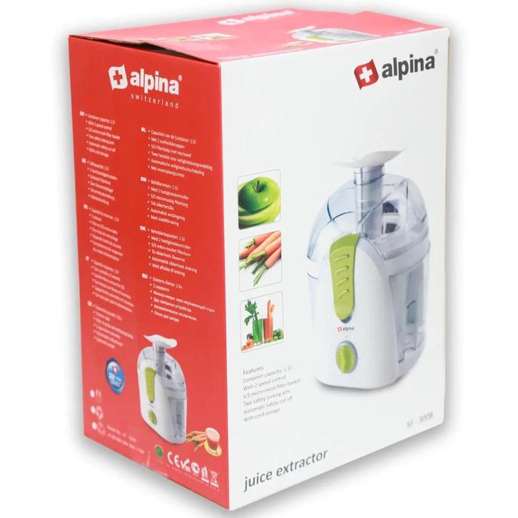 Alpina Sapcentrifuge / Juice Extractor 1.5L, Elektronische apparatuur, Juicers, Elektrisch, Sapcentrifuge, Nieuw, Ophalen of Verzenden