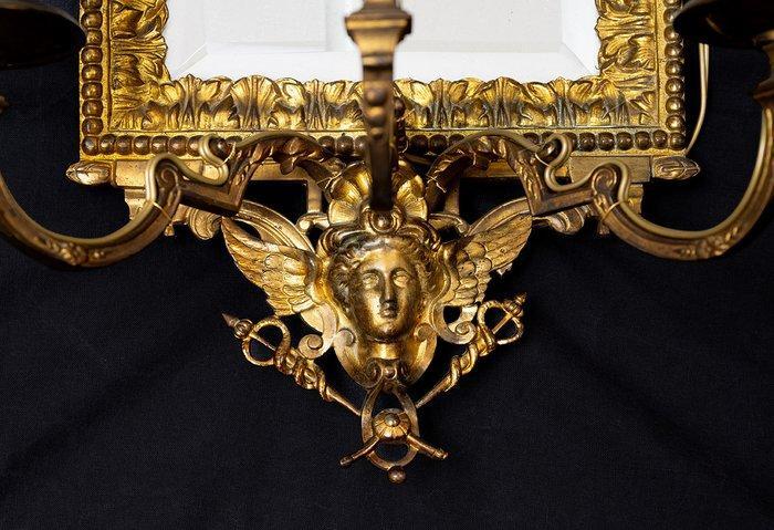 Wandspiegel (2) - Brons - Girandole spiegels - elk met vier, Antiquités & Art, Antiquités | Meubles | Chaises & Canapés