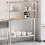 vidaXL Keukenwerktafel met bovenschap 110x30x150 cm, Zakelijke goederen, Horeca | Overige, Verzenden