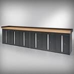 Datona Werkbank PRO eiken - 6 opbergkasten - 400 cm - zwart, Doe-het-zelf en Bouw, Werkbanken, Ophalen of Verzenden, Nieuw