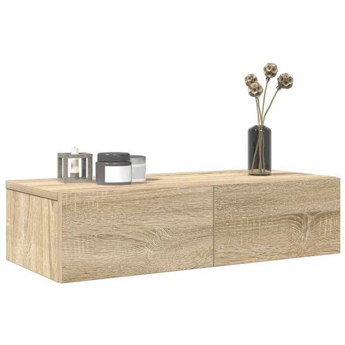vidaXL Wandschap met lades 60x26,5x15cm bewerkt hout sonoma, Huis en Inrichting, Kasten | Wandmeubels, Nieuw, Verzenden