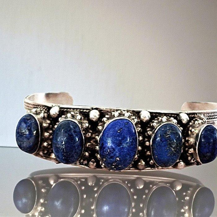 Lapis lazuli - Zilver - Armband - Dik vintage, Antiek en Kunst, Kunst | Niet-Westerse kunst