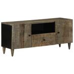 vidaXL Tv-meubel 105x33,5x46 cm massief mangohout lichtgrijs, Huis en Inrichting, Verzenden, Nieuw