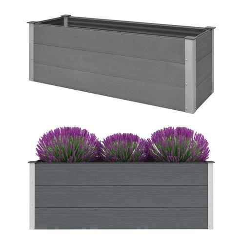 vidaXL Plantenbak verhoogd 150x50x54 cm HKC grijs, Tuin en Terras, Bloempotten, Nieuw, Verzenden