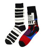 Sokken Katoen - Piano Print - Zwart Wit - Maat 38-45