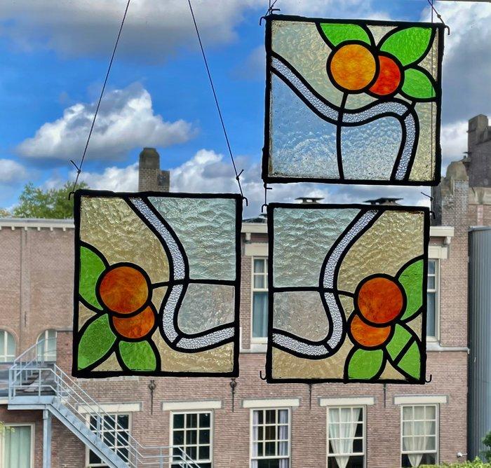 Glas-in-loodraam (3) - 1930-1940 - uit oude Italiaanse ferm, Antiek en Kunst, Curiosa en Brocante