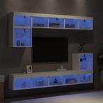 vidaXL 8-delige Tv-wandmeubelset met LED-verlichting bewerkt, Verzenden, Nieuw