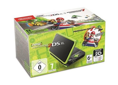 New Nintendo 2DS XL Zwart/Groen in Doos + Mario Kart 7 (N..., Games en Spelcomputers, Spelcomputers | Nintendo 2DS en 3DS, Zo goed als nieuw