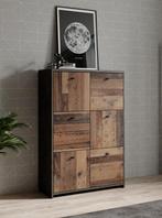 Dressoir - Old wood / Grijs - 77x29x112 - Kast industrieel, 50 tot 100 cm, Nieuw, 25 tot 50 cm, Verzenden