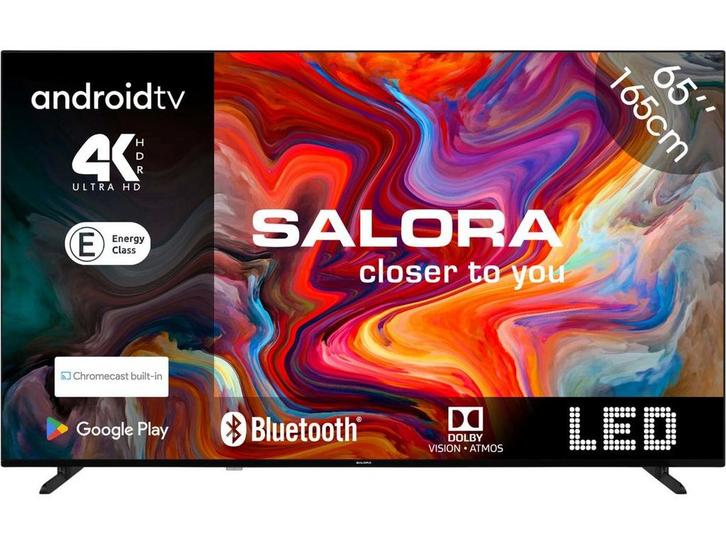 Salora SMART65TV - 65 Inch Smart TV - 4K Ultra HD - Android, TV, Hi-fi & Vidéo, Télévisions, Envoi