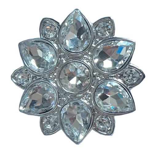 Fako Bijoux® - Magneet Broche XL - Bloem Kristal Met Glas -, Bijoux, Sacs & Beauté, Broches, Envoi