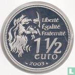 Frankrijk 1½ euro 2003 (PROOF) 500th Anniversary of Mona.., Postzegels en Munten, Verzenden, Losse munt, Goud