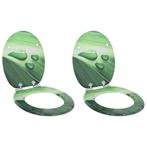 vidaXL Zacht-sluit toiletzitting 2 pcs Groene Druppel 44 x, Doe-het-zelf en Bouw, Verzenden, Nieuw