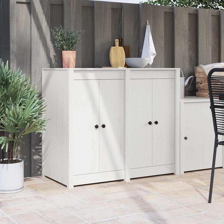 vidaXL Keuken deur 2 pcs Wit 50 x 9 x 82 cm Massief, Doe-het-zelf en Bouw, Hang- en Sluitwerk, Nieuw, Verzenden