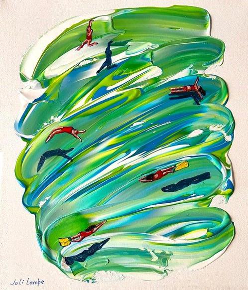 Juli Lampe (XX-XXI) - Swimming Lovers. Vortexes of, Antiquités & Art, Art | Peinture | Moderne