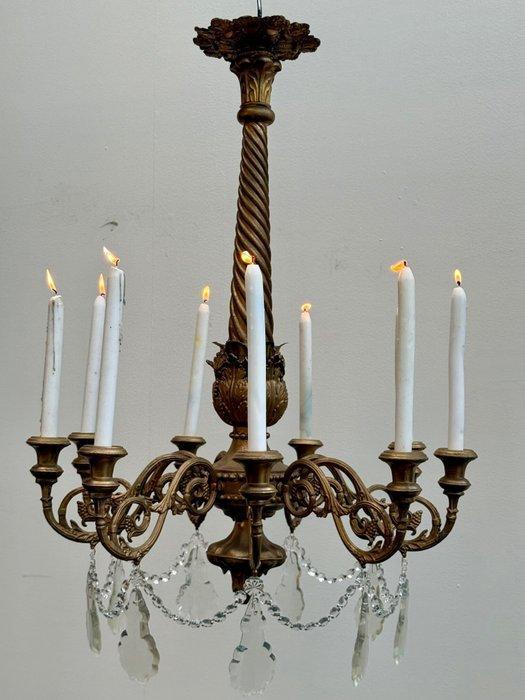 Kroonluchter - Kristal, Zinklegering, Antiek en Kunst, Antiek | Overige Antiek