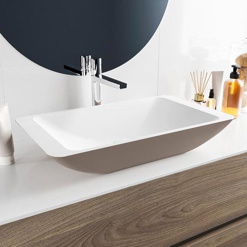 MONDIAZ TOPI Waskom solid surface 60cm kleur Smoke / Talc, Doe-het-zelf en Bouw, Sanitair, Overige typen, Nieuw, Ophalen of Verzenden