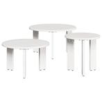 vidaXL Salontafel 3 pcs Wit Massief grenenhout, Verzenden, Nieuw