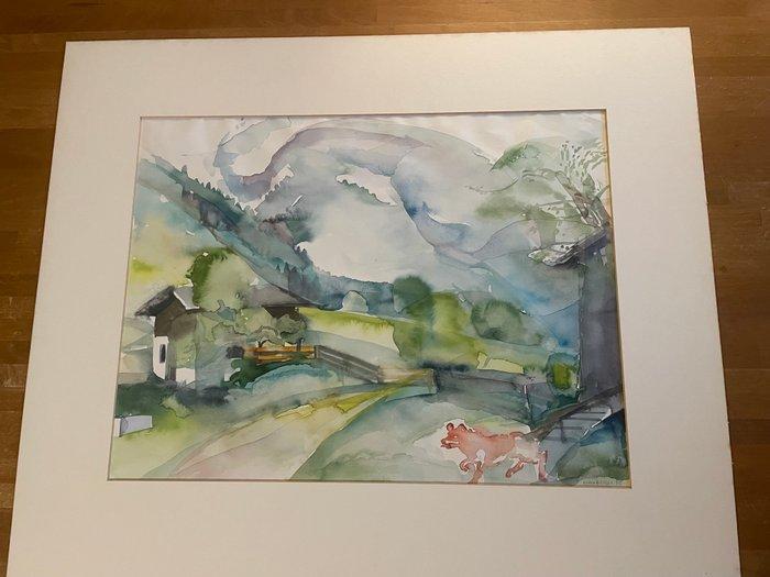 Lotte Berger (1938) - Landschaft, Antiek en Kunst, Kunst | Designobjecten