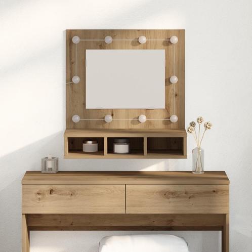vidaXL Kaptafel met Spiegel Ambachtelijk Eiken MDF, Glas 60, Huis en Inrichting, Tafels | Kaptafels, Nieuw, Verzenden