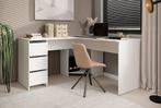 Meubella | Bureau wit 142x142x74 buro, Huis en Inrichting, Bureaus, Verzenden, Nieuw