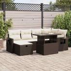 vidaXL Salon de jardin avec coussins 7 pcs marron, Verzenden, Salons de jardin